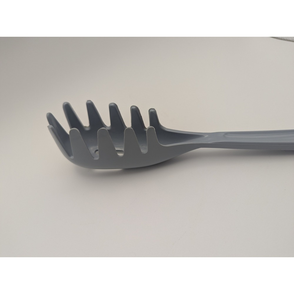 Vintage Gray Nylon Plastic Spaghetti Slotted Server Spoon Pasta Utensil Kitchen - Picture 2 of 8